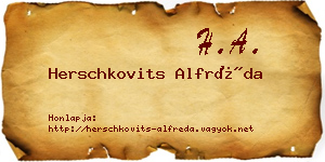 Herschkovits Alfréda névjegykártya